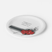 Herz und Rollen Pappteller (Schrägansicht)