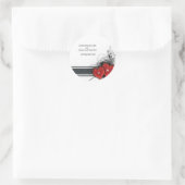 Herz und Rollen Runder Aufkleber (Tasche)