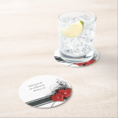 Herz und Rollen Runder Pappuntersetzer (Vor Ort)