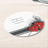 Herz und Rollen Runder Pappuntersetzer (Angewinkelt)