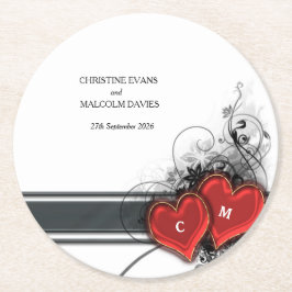 Herz und Rollen Runder Pappuntersetzer