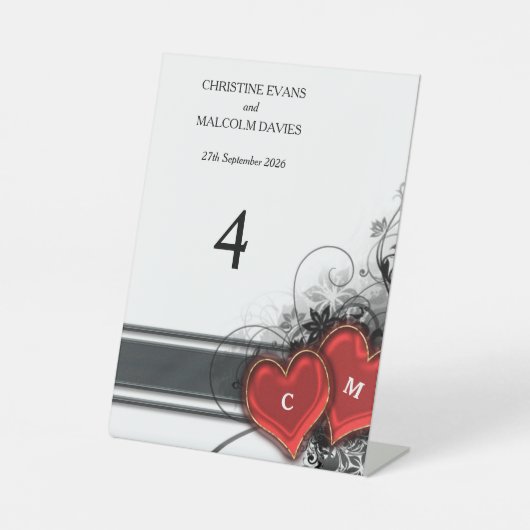 Herz und Rollen Sockelschild (Vorderseite)