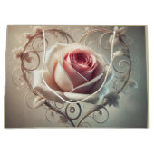 Herz und Rose Große Geschenktüte (Vorderseite)