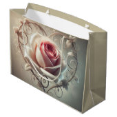 Herz und Rose Große Geschenktüte (Rückseite Schrägansicht)