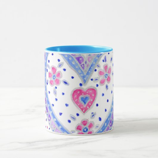 Herz und Rose Kaffee Tasse (Zentrum)