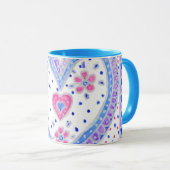 Herz und Rose Kaffee Tasse (VorderseiteRechts)