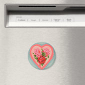 Herz und Rose Magnet (In Situ (Geschirrspüler))