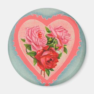 Herz und Rose Magnet