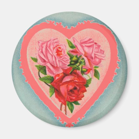 Herz und Rose Magnet (Vorne)
