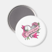 Herz und Rose Magnet (Vorderseite/Rückseite)