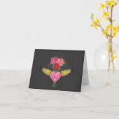 Herz und Rose Notecard Karte (Gelbe Blume)