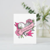 Herz und Rose Postkarte (Stehend Vorderseite)
