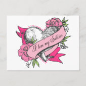 Herz und Rose Postkarte (Vorderseite)