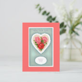 Herz und Rose Postkarte (Stehend Vorderseite)
