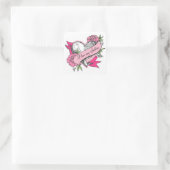 Herz und Rose Quadratischer Aufkleber (Tasche)