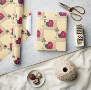 Herz und Rose Valentine Geschenkpapier