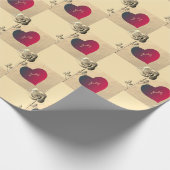Herz und Rose Valentine Geschenkpapier (Ecke)