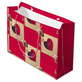 Herz und Rose Valentines Geschenktasche Große Geschenktüte (Vorderseite Schrägansicht)