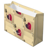 Herz und Rose Valentines Geschenktasche Große Geschenktüte (Vorderseite Schrägansicht)
