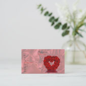 Herz und Rose Visitenkarte (Stehend Vorderseite)
