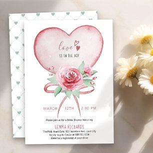 Herz und Rosen - Liebe liegt in der Luft Brautdusc Einladung