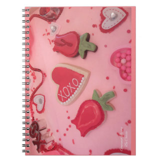 Herz- und Rosen-Zuckerkekse Notizblock