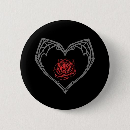 Herz- und Rosenknopf Button (Vorderseite)