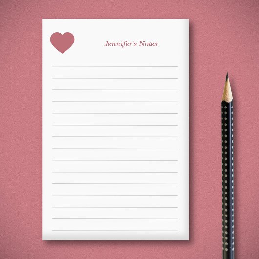 Herz und Rot Post-it Klebezettel