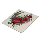 Herz und rote Rosen Fliese (Seite)