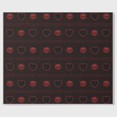 Herz und Schädel Geschenkpapier (Flach)