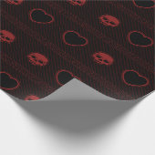 Herz und Schädel Geschenkpapier (Ecke)