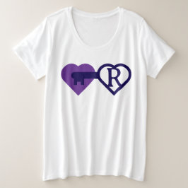 Herz und Schlüssel Große Größe T-Shirt
