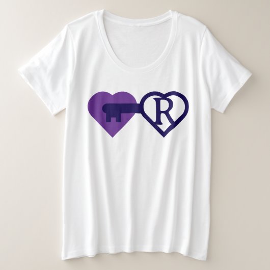 Herz und Schlüssel Große Größe T-Shirt (Design vorne)