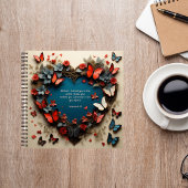 Herz und Schmetterling verbringen Zeit mit Jesus J Notizblock