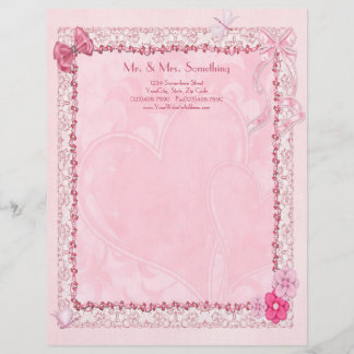 Herz und Schmetterlinge Hochzeitsletterpapier Briefkopf