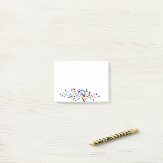 Herz und Schmetterlinge Post-it Klebezettel (Auf Schreibtisch)