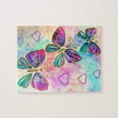 Herz und Schmetterlinge Puzzle (Horizontal)