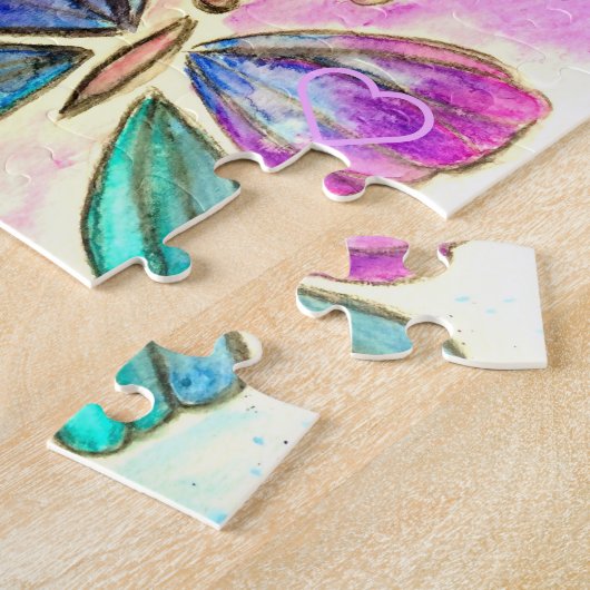 Herz und Schmetterlinge Puzzle (Seite)