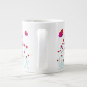 Herz und Schmetterlinge Valentinische Liebe Jumbo-Tasse (Rückseite)