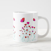 Herz und Schmetterlinge Valentinische Liebe Jumbo-Tasse (Rechts)