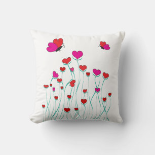 Herz und Schmetterlinge Valentinische Liebe Kissen