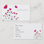 Herz und Schmetterlinge Valentinische Liebe Visitenkarte (Vorne/Hinten)
