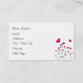 Herz und Schmetterlinge Valentinische Liebe Visitenkarte (Rückseite)