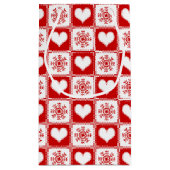 Herz-und Schneeflocke-Weihnachtsmuster Kleine Geschenktüte (Rückseite)