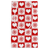 Herz-und Schneeflocke-Weihnachtsmuster Kleine Geschenktüte (Vorderseite)