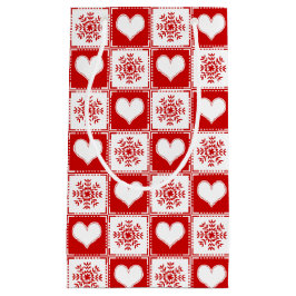 Herz-und Schneeflocke-Weihnachtsmuster Kleine Geschenktüte