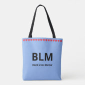 Herz und Schwarzes Leben sind wichtig BLM Text auf Tasche (Rückseite)