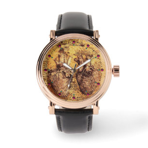 Herz und sein Blutgefäß-Pergament Armbanduhr