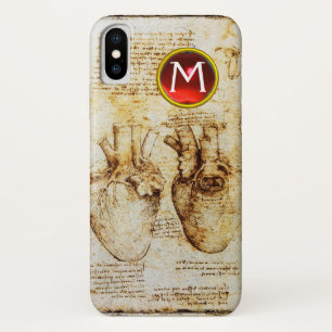 Herz und seine Blutgefäße Pergament Gem Monogramm Case-Mate iPhone Hülle