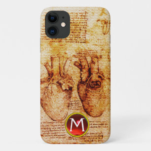 Herz und seine Blutgefäße Pergament Gem Monogramm Case-Mate iPhone Hülle